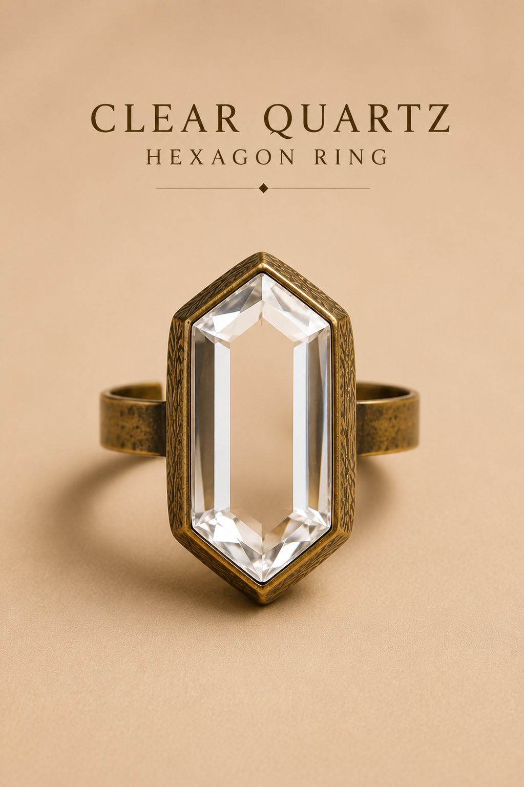 Clear Quartz Hexagon Ring
