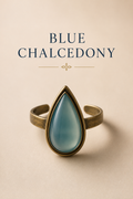 Blue Chalcedony Teardrop Ring