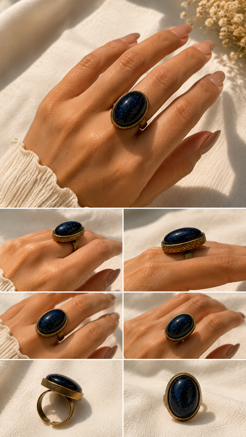 Blue Goldstone Nova Ring